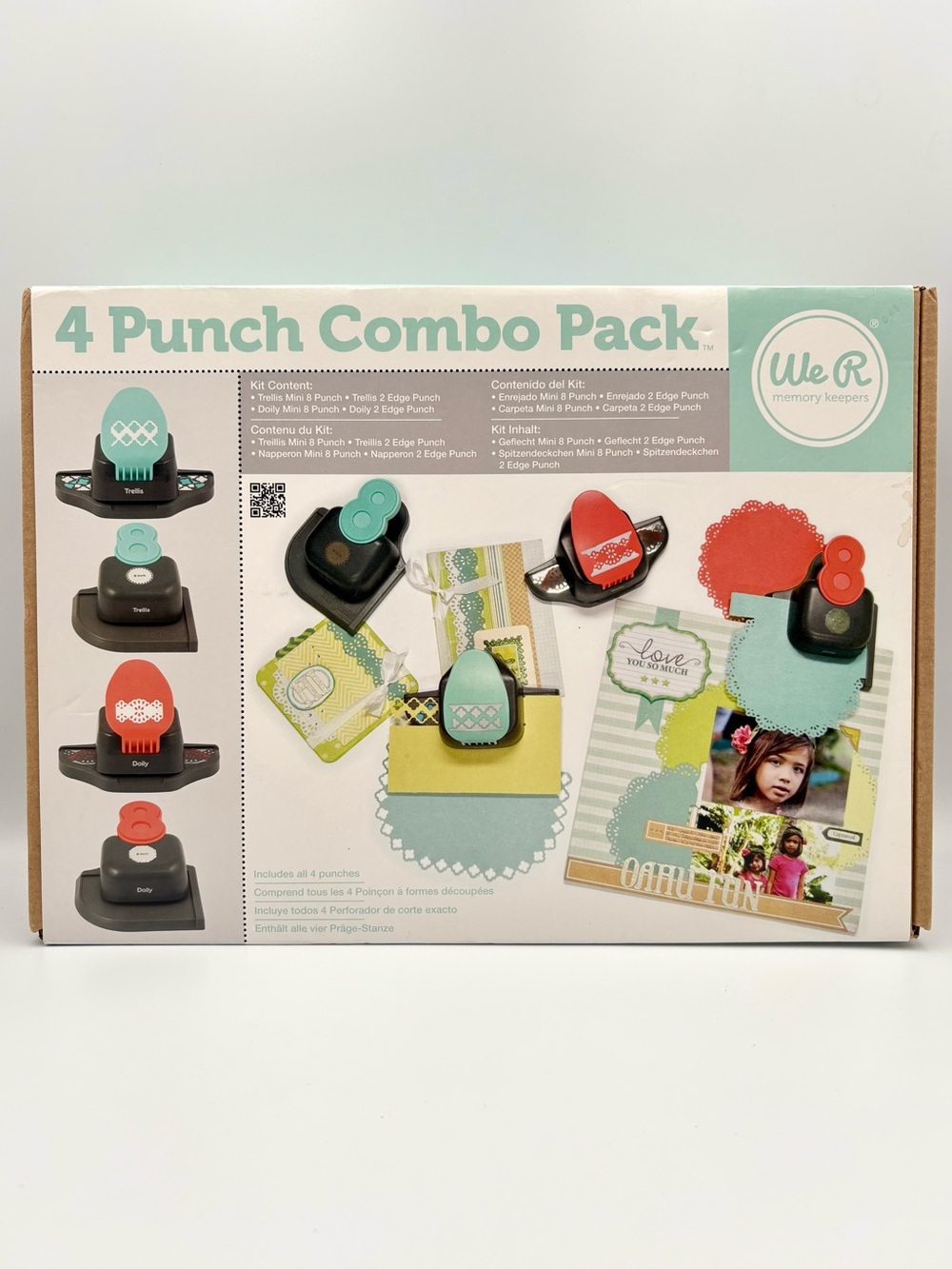 We R Memory Keepers 4 Punch Combo Pack - 2 Edge and 2 Mini 8 Punches - NIB